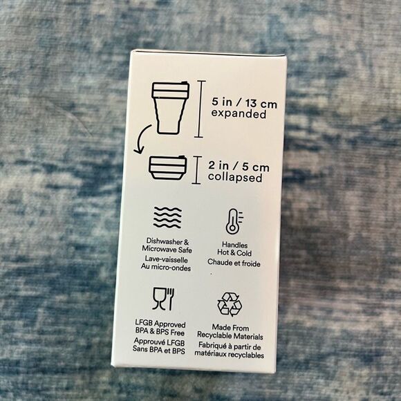 NIB! Stojo 12 oz Collapsible Cup with 4 Reusable Straws in Plum Mauve - Picture 4 of 6